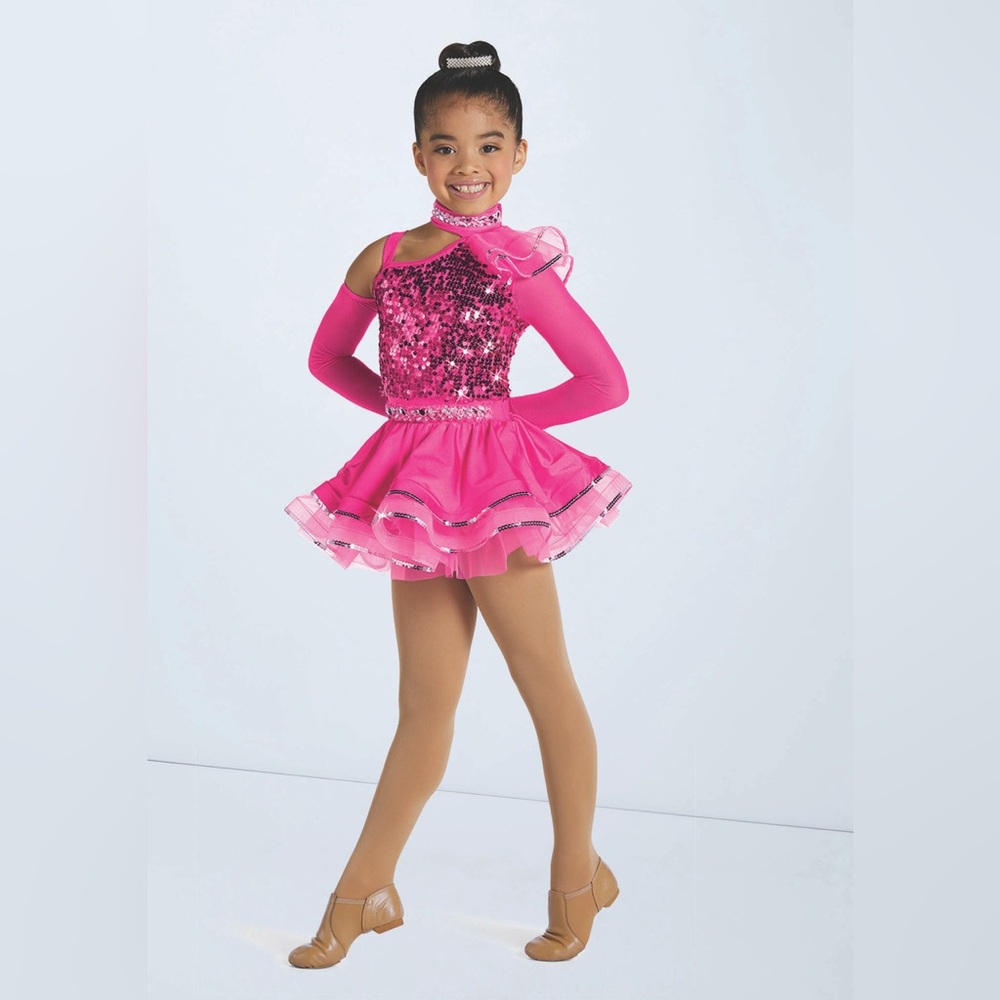 Fuchsia Performance Leotard with Tulle Skirt